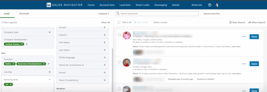 Using LinkedIn sales navigator to find the right leads for your cold messaging